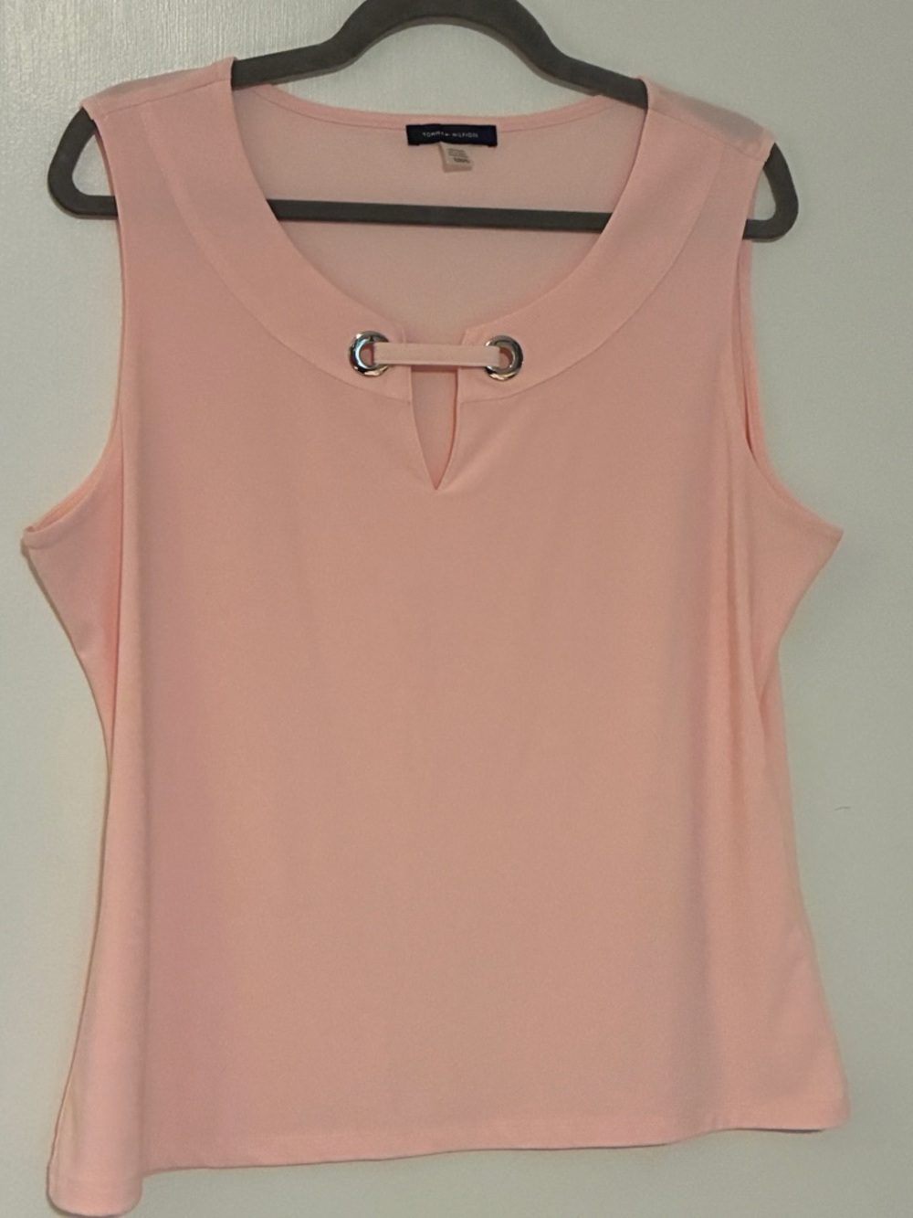 Tommy Hillfiger Pink Sleeveless Grommet-Accent Shell Top